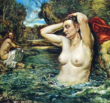  1955 Pintura Art%c3%adstica - Ninfas bañándose 1955 Giorgio de Chirico Desnudo impresionista